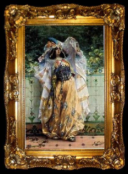 framed  unknow artist Arab or Arabic people and life. Orientalism oil paintings  230, ta009-2